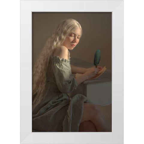 Letter White Modern Wood Framed Art Print by Durisova, Michaela