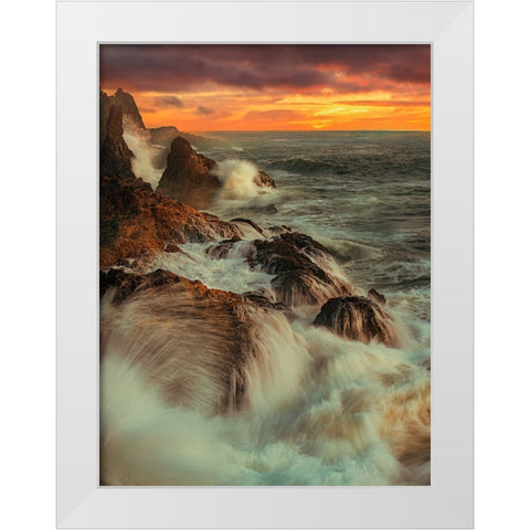 Wave Time White Modern Wood Framed Art Print by Yu, Wenjin