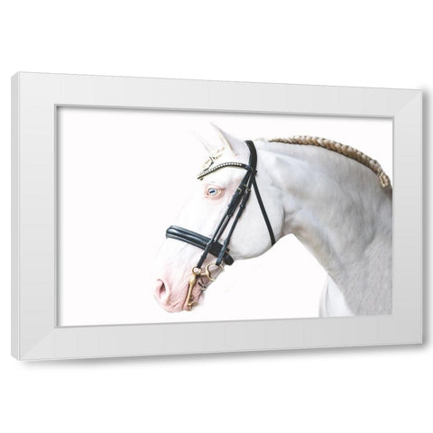 Dressed in white White Modern Wood Framed Art Print by De Vasconcelos, Sofia