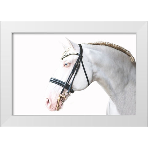 Dressed in white White Modern Wood Framed Art Print by De Vasconcelos, Sofia