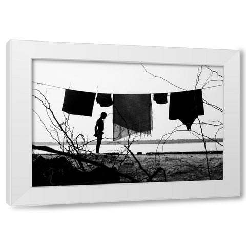 Solitude White Modern Wood Framed Art Print by Ghosh, Tathagata