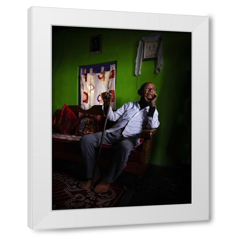 Mr. Rai - At Home White Modern Wood Framed Art Print by Steverson, Michael