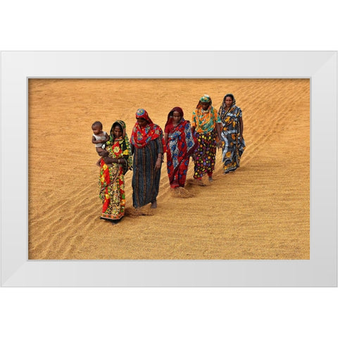 Woman Worker White Modern Wood Framed Art Print by Mahabub Hossain, Md