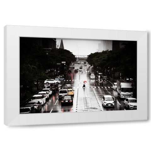 Rainy Day-Yokohama White Modern Wood Framed Art Print by Kiri, Reiko