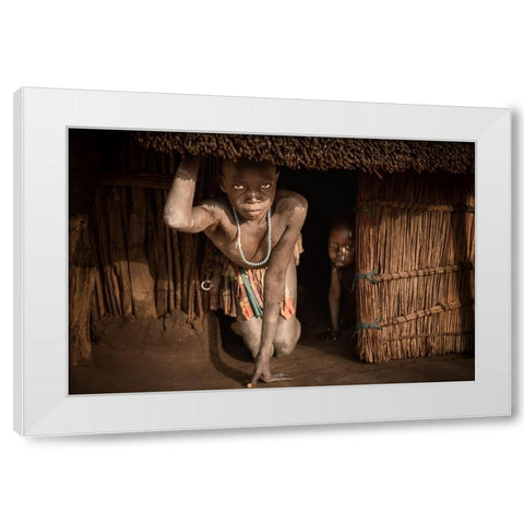 Laarim Girl White Modern Wood Framed Art Print by Cole, Trevor