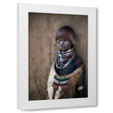 Hamar Woman White Modern Wood Framed Art Print by Cole, Trevor