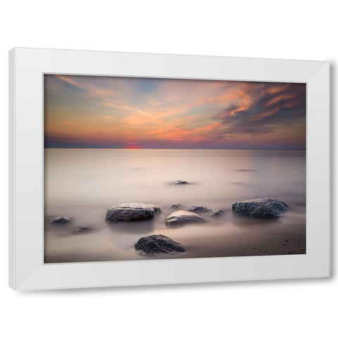 After sunset White Modern Wood Framed Art Print by Rogaczewska