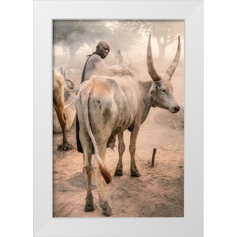 Mundari Massage White Modern Wood Framed Art Print by Cole, Trevor