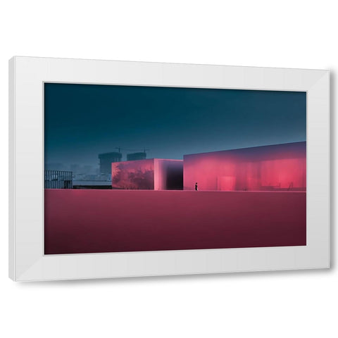 Lost City White Modern Wood Framed Art Print by Guan, Xiaopeng