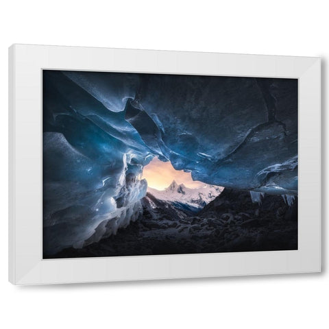 Ice Cave And Snow Mountain White Modern Wood Framed Art Print by Ye, Ningyun