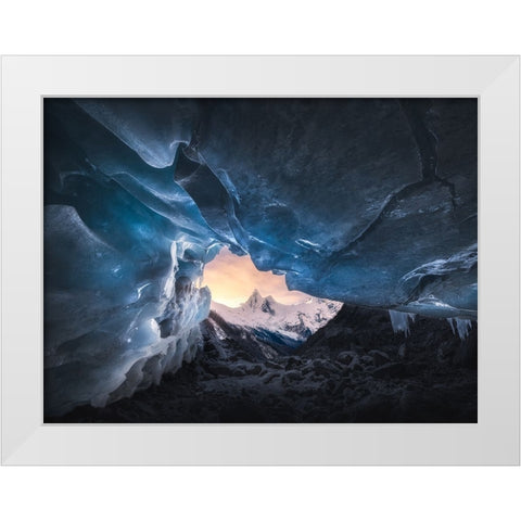 Ice Cave And Snow Mountain White Modern Wood Framed Art Print by Ye, Ningyun