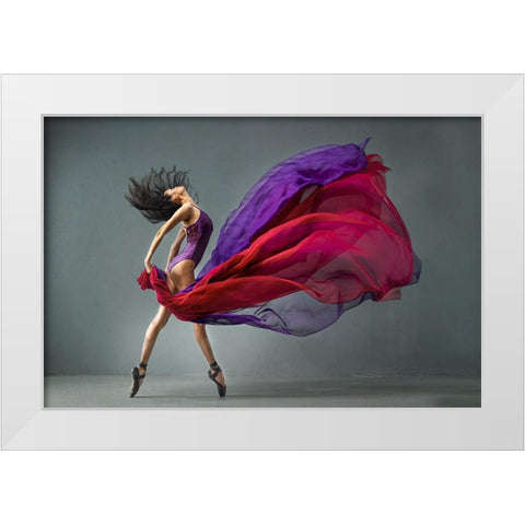 Balerina 1 White Modern Wood Framed Art Print by Setiadi, Ajar