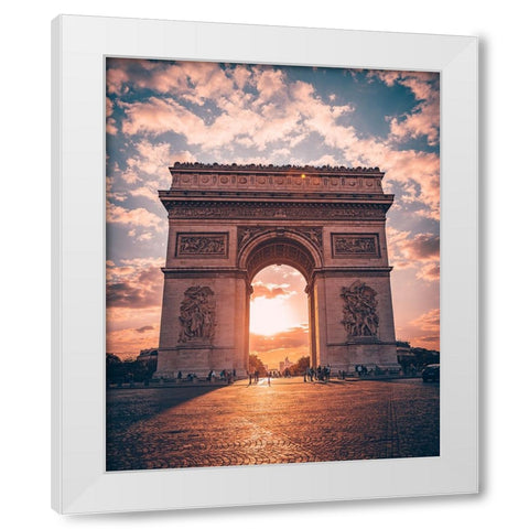 Golden Arc of Paris White Modern Wood Framed Art Print by Pournader, Behdad