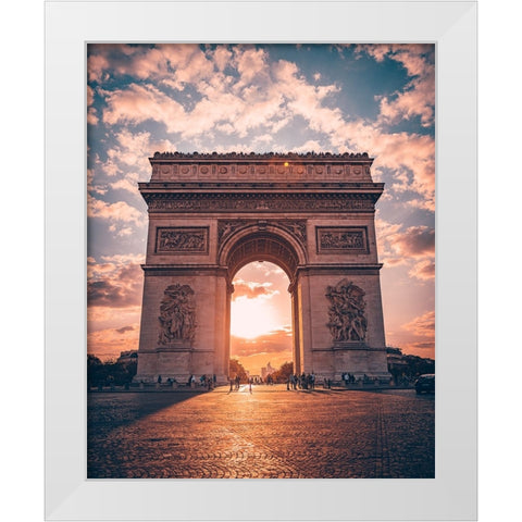 Golden Arc of Paris White Modern Wood Framed Art Print by Pournader, Behdad