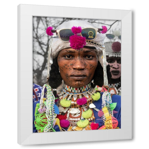 Ready For The Gerewol At Niergui Refugee Camp-Tchad- White Modern Wood Framed Art Print by Molina, Elena