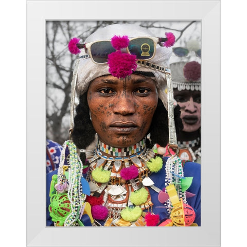 Ready For The Gerewol At Niergui Refugee Camp-Tchad- White Modern Wood Framed Art Print by Molina, Elena