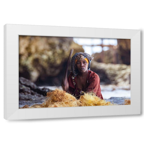 Rope Mker White Modern Wood Framed Art Print by Adrian