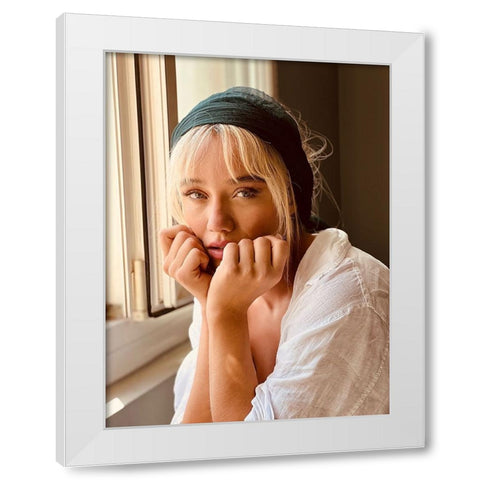 Portrait White Modern Wood Framed Art Print by Sasani, Behrouz