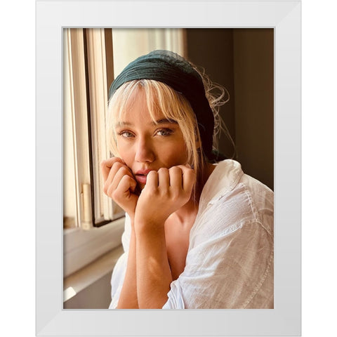 Portrait White Modern Wood Framed Art Print by Sasani, Behrouz