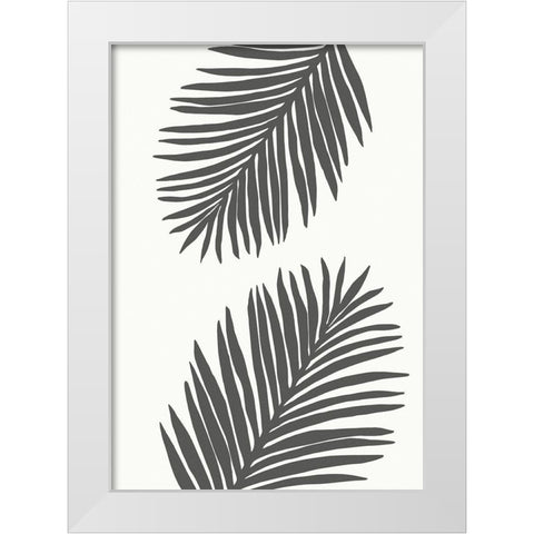 PALM LEAF 12 GRAPHITE GRAY White Modern Wood Framed Art Print by 1x Studio