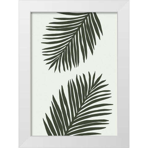 PALM LEAF 04 GREEN White Modern Wood Framed Art Print by 1x Studio