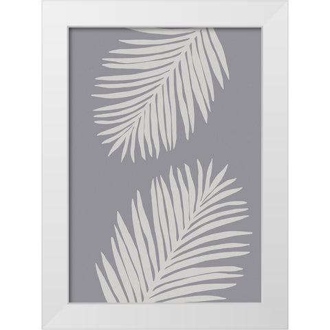 PALM LEAF 03 MEDIUM GRAY White Modern Wood Framed Art Print by 1x Studio