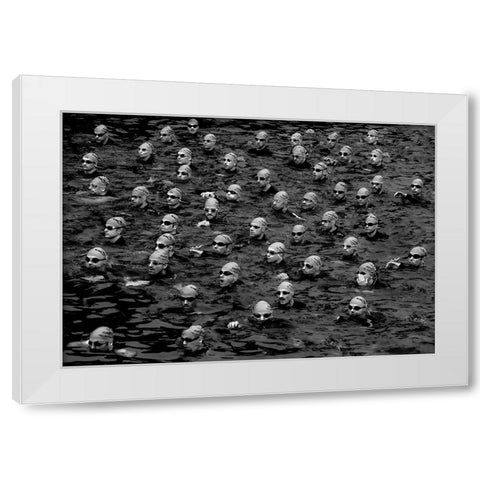 Seconds Before The Start White Modern Wood Framed Art Print by Ruckert, Stephan