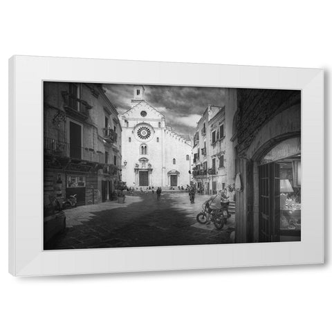 Tales In A Square White Modern Wood Framed Art Print by Pastor Benjumeda, Eugenio