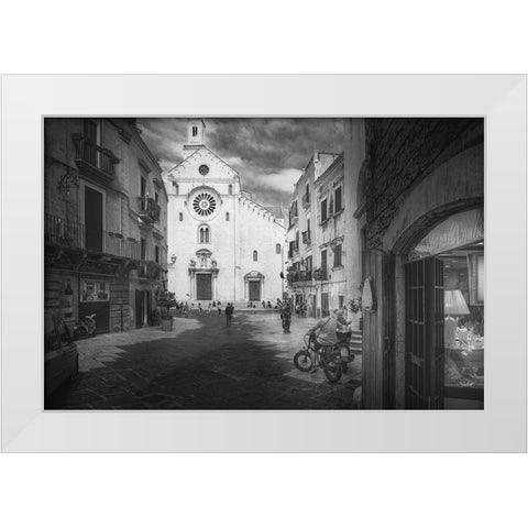 Tales In A Square White Modern Wood Framed Art Print by Pastor Benjumeda, Eugenio