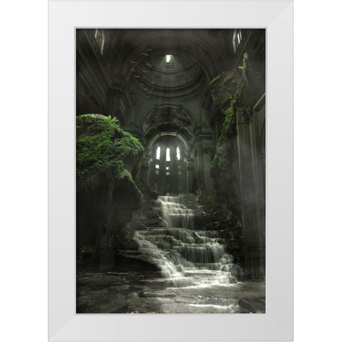 Greenchurch White Modern Wood Framed Art Print by Egger, Marcel