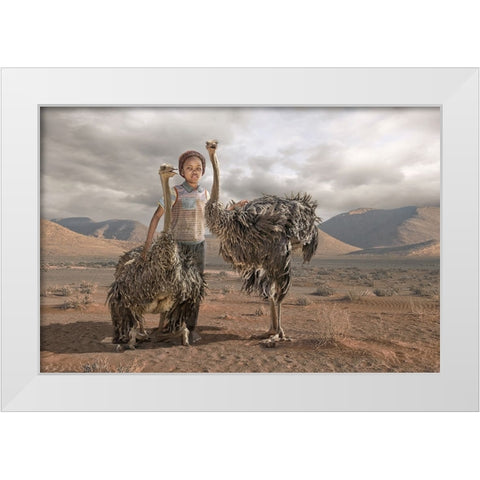 Ostrichboy White Modern Wood Framed Art Print by Egger, Marcel