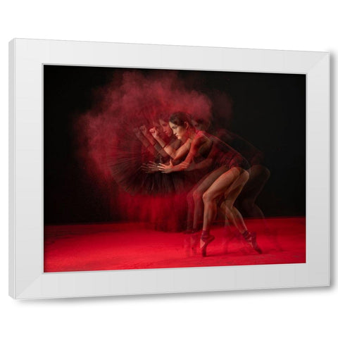 The Red Run White Modern Wood Framed Art Print by Setiadi, Ajar