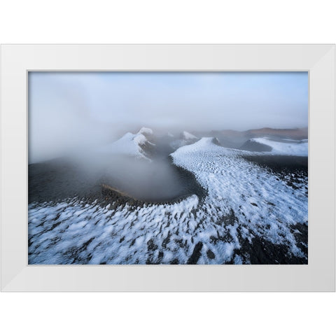 Gaysers Of Sol De Manana-BolIVia White Modern Wood Framed Art Print by Db, Yy