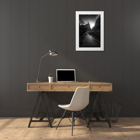 Onion Creek White Modern Wood Framed Art Print by P., Ruiqing