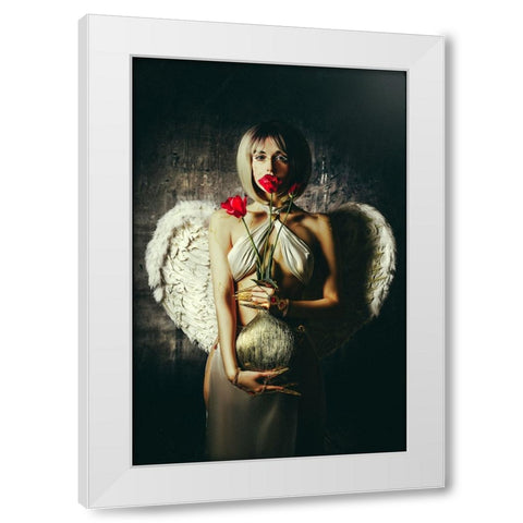 Lips of a Tulip White Modern Wood Framed Art Print by Bolgov (Axe), Ruslan