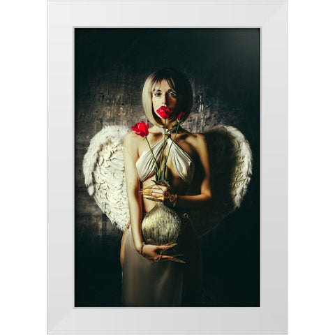 Lips of a Tulip White Modern Wood Framed Art Print by Bolgov (Axe), Ruslan