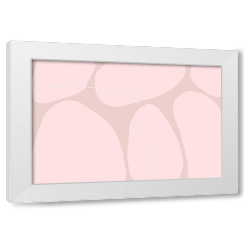 Rose Stones White Modern Wood Framed Art Print by Uplusmestudio