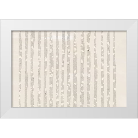 Terrazzo Mood White Modern Wood Framed Art Print by Uplusmestudio