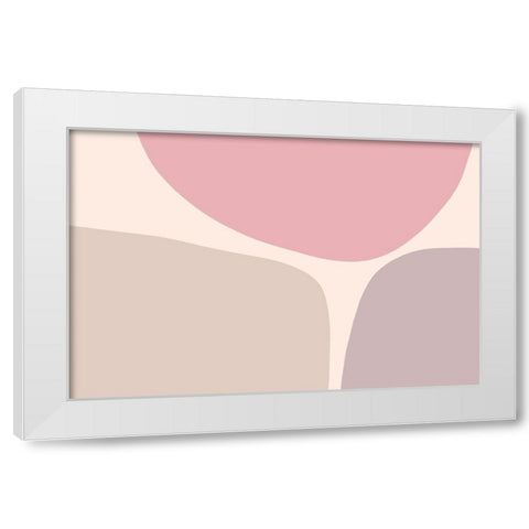 Soft Trio White Modern Wood Framed Art Print by Uplusmestudio