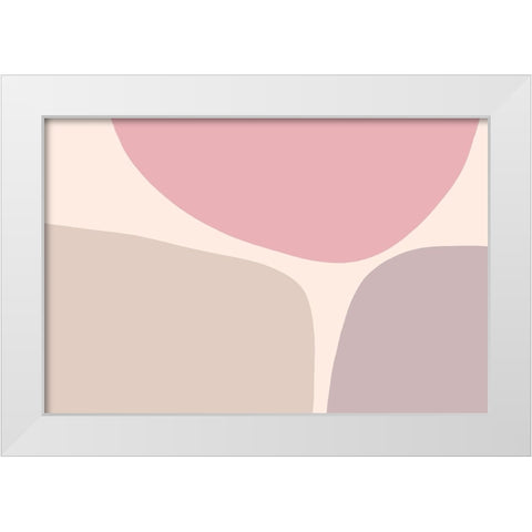 Soft Trio White Modern Wood Framed Art Print by Uplusmestudio