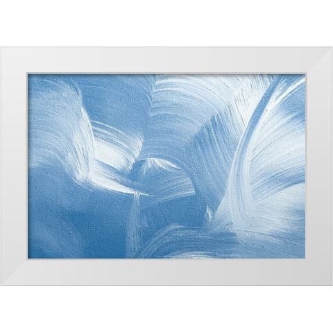 Acrylic Waves No 1 White Modern Wood Framed Art Print by Uplusmestudio