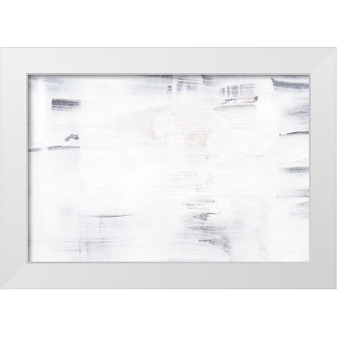 Acrylic Texture White Modern Wood Framed Art Print by Uplusmestudio