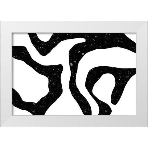 Black Gems White Modern Wood Framed Art Print by Uplusmestudio