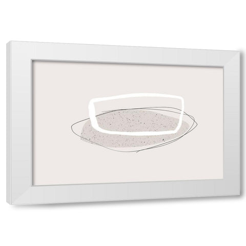 Came To Stay White Modern Wood Framed Art Print by Uplusmestudio