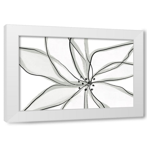 Fragile Flower White Modern Wood Framed Art Print by Uplusmestudio
