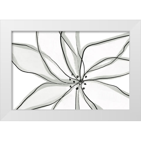 Fragile Flower White Modern Wood Framed Art Print by Uplusmestudio