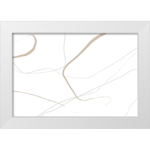 Gentle Moment White Modern Wood Framed Art Print by Uplusmestudio