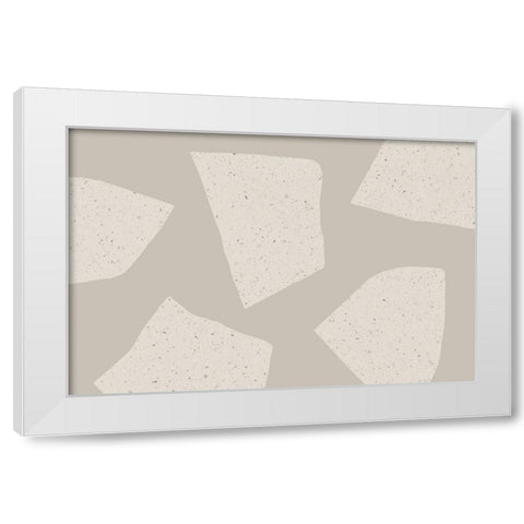 Big Terrazzo White Modern Wood Framed Art Print by Uplusmestudio