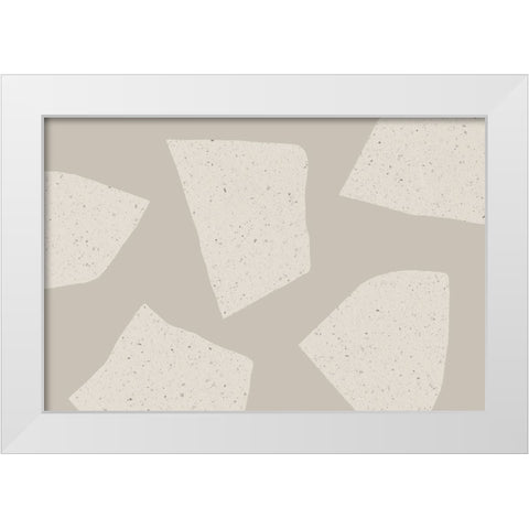 Big Terrazzo White Modern Wood Framed Art Print by Uplusmestudio
