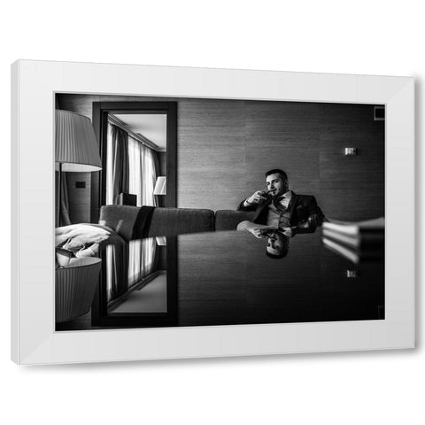 Alaattin White Modern Wood Framed Art Print by Camlilar, Erkan